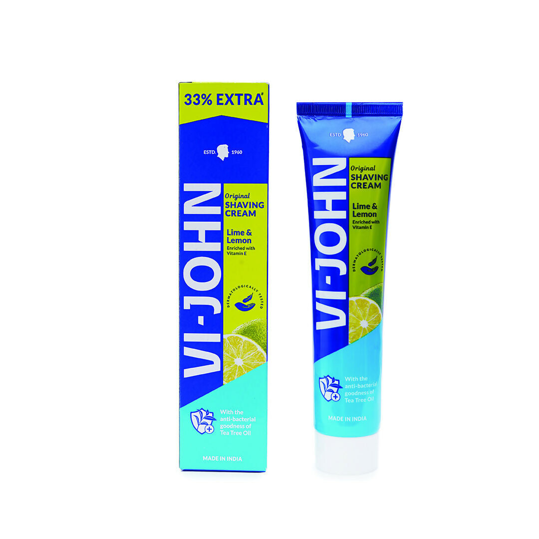Image 1 of VI-JOHN Dermatologically Tested Vitamin-E enriched Anti Bacterial Lime & Lemon Shaving Cream