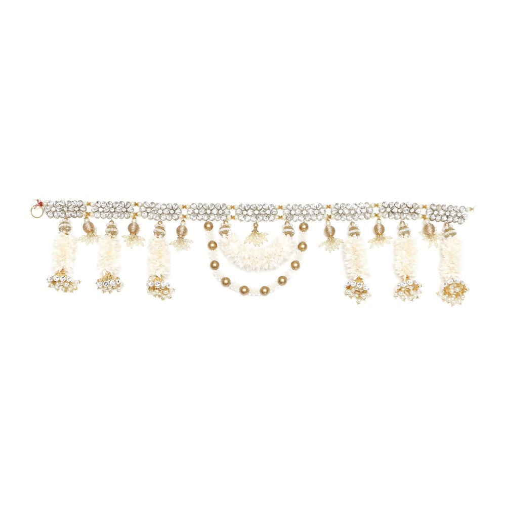 Image 5 of Renu's Creation Ivory Floral Kundan Toran