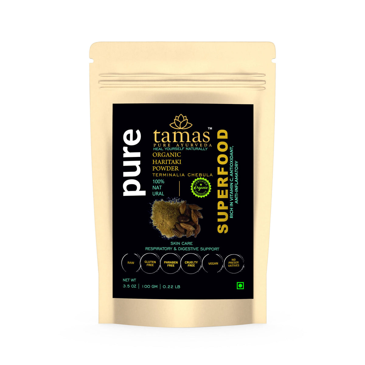 Image 1 of Tamas Pure Ayurveda Superfood Organic Haritaki Powder