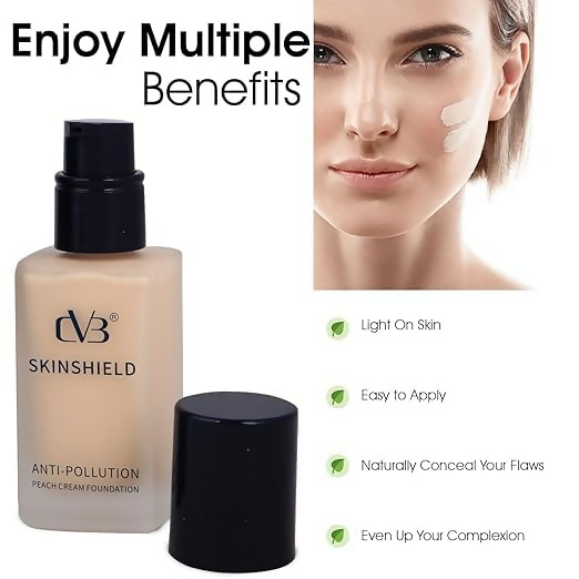 Image 2 of CVB Ft-808 Natural Anti Pollution Peach Cream Foundation Oil-Free