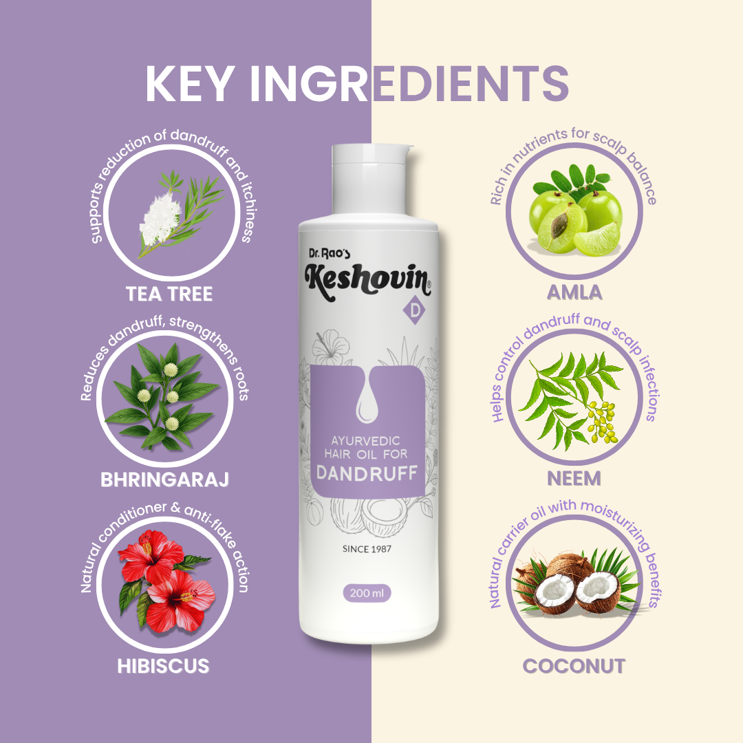 Image 2 of Dr. Rao's Keshovin Anti Dandruff Herbal Hair Oil