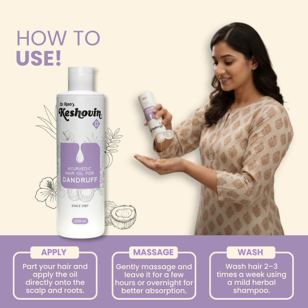 Image 3 of Dr. Rao's Keshovin Anti Dandruff Herbal Hair Oil