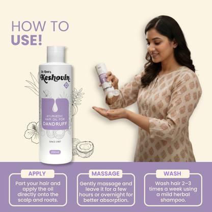 Image 3 of Dr. Rao's Keshovin Anti Dandruff Herbal Hair Oil