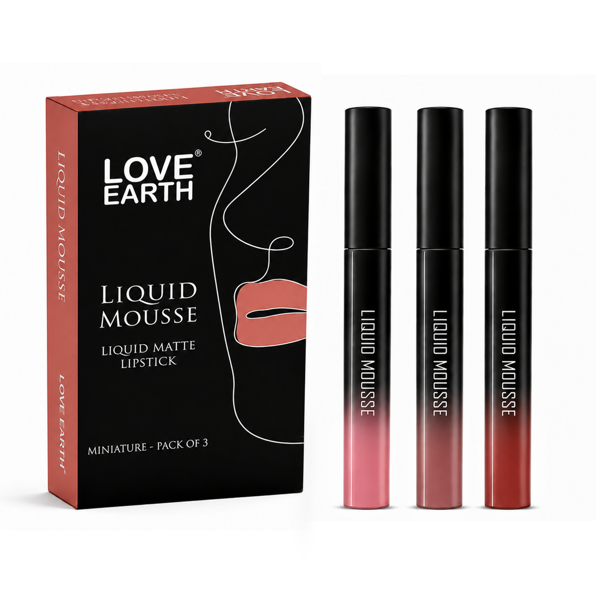 Image 1 of combo / Pack of 1 for the product Love Earth Liquid Mousse Matte Lipstick More Brights