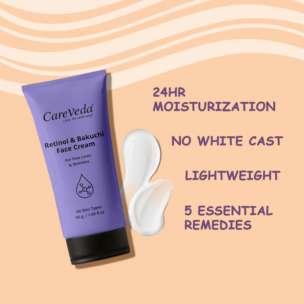 Image 9 of CareVeda Retinol Glow Duo Combo Set of 2 – Face Wash 100gm & Cream 50gm