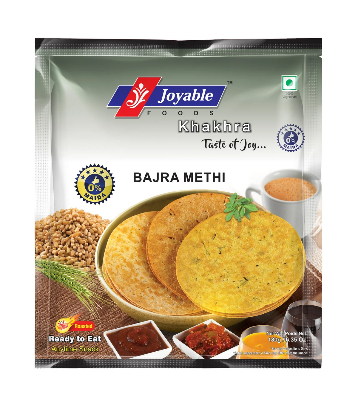 Image 1 of 200 gm / Pack of 1 for the product Joyable Bajri Methi (Gravel ) Khakhra