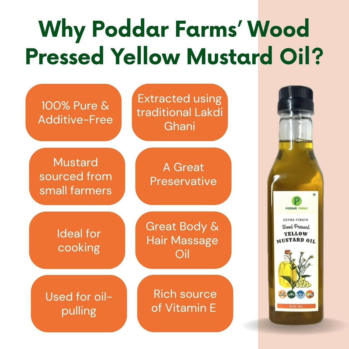 Image 4 of Poddar Farms Wood Pressed Yellow Mustard Oil