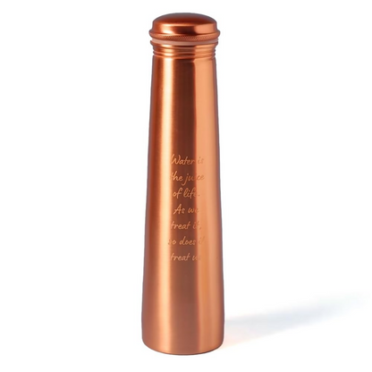Image 1 of 750 ml for the product Isha Life Sleek Copper Water Bottle with Sadhguru Quote