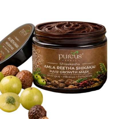 Image 1 of 250 ml / Pack of 1 for the product Pureus Herbals Shreekesha Amla Reetha Shikakai Hair Growth Mask