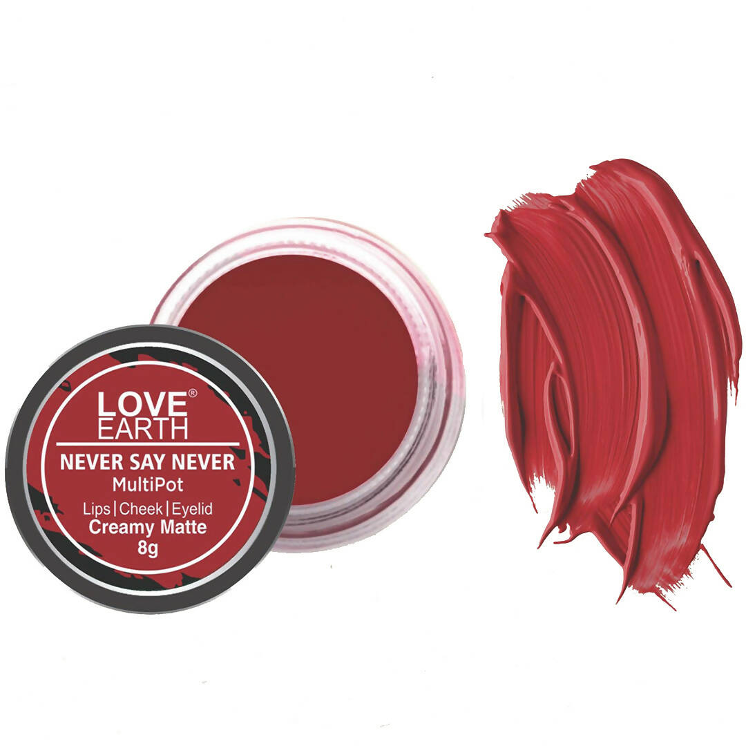 Image 1 of 8 gm for the product Love Earth Lip Tint & Cheek Tint Multipot - Never Say Never