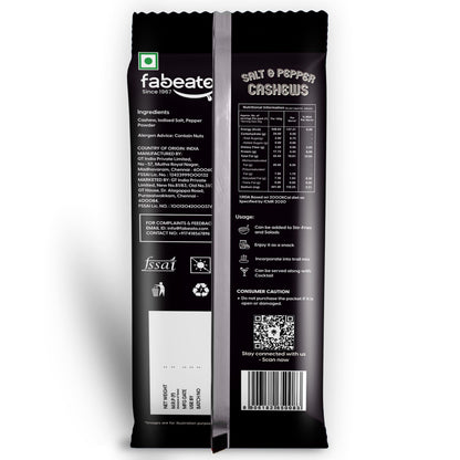 Image 4 of Fabeato Munch on the Go Snack Premium Salt and Pepper Cashews