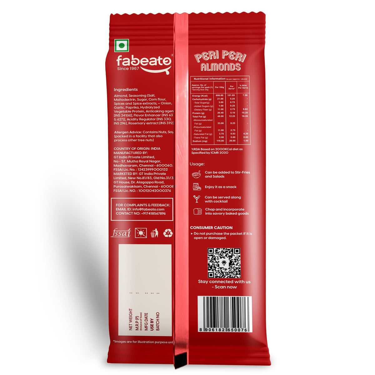 Image 4 of Fabeato Munch on the Go Snack Premium Peri Peri Almonds