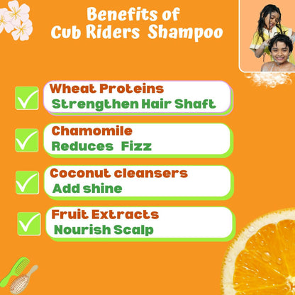 Image 5 of Puddles Organic Playful Shampoo For Kids - Cub Riders - Age 2-12 Yrs, Tear-Free, pH Balanced, Sulfate-Paraben Free