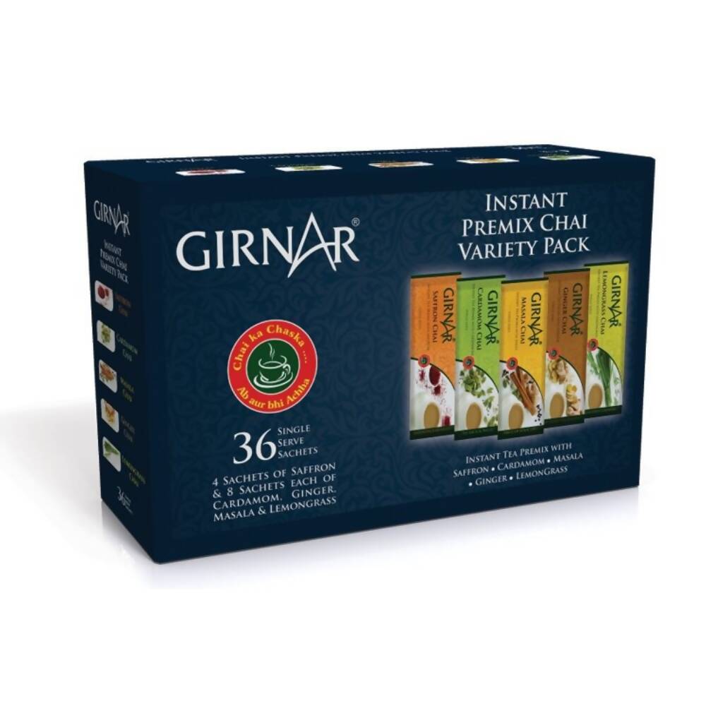 Image 1 of 36 Sachets / Pack of 1 for the product Girnar Instant Premix Chai - Variety Pack