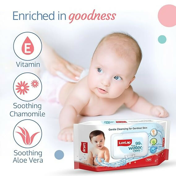 Image 4 of LuvLap Paraben Free 99% Pure Water Nourishing Baby Wipes, with Fliptop Lid