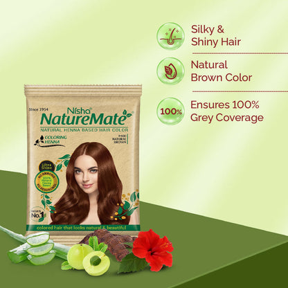 Image 4 of Nisha Nature Mate Henna-Based Hair Color Powder Sachet (Pack of 10)