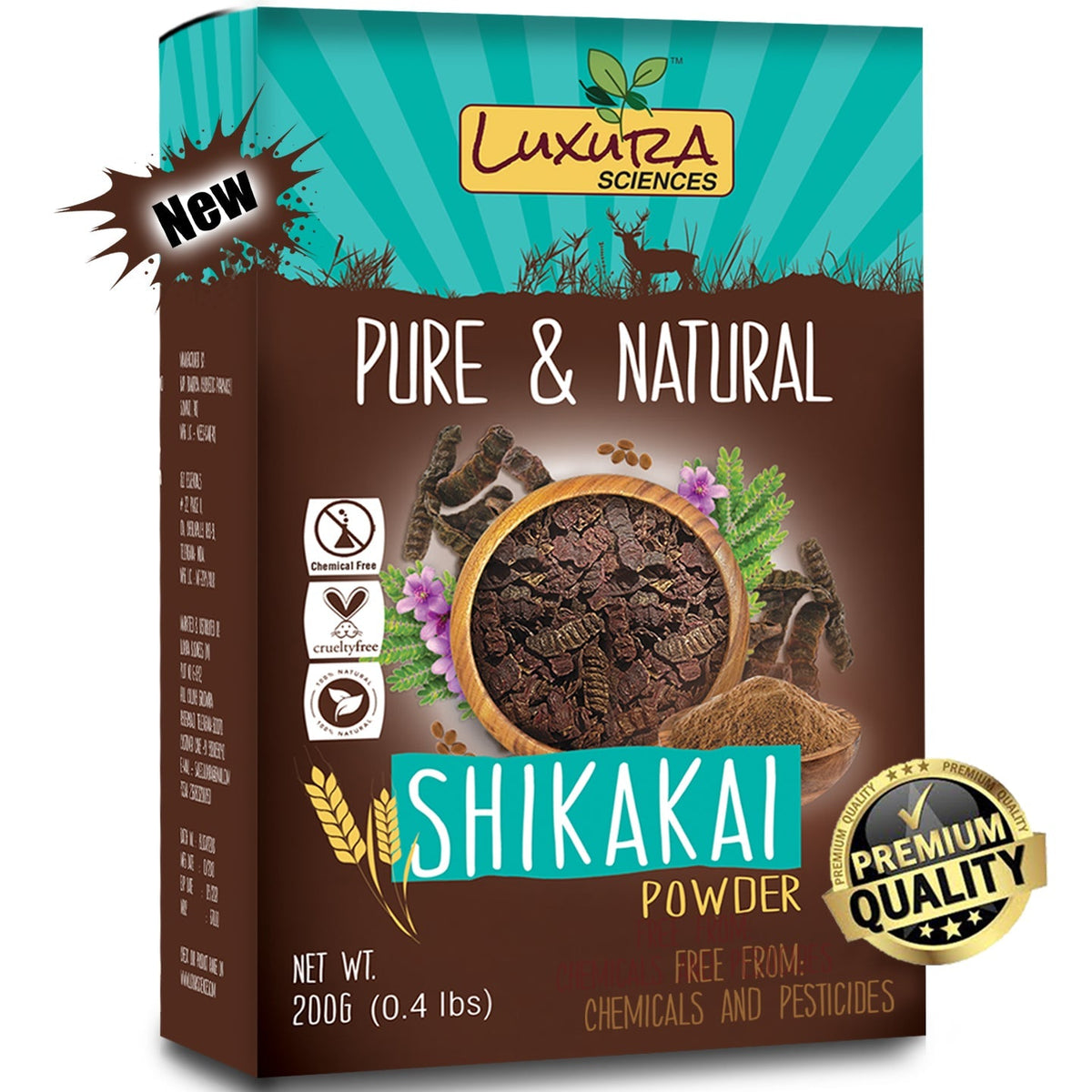 Image 1 of 200 gm for the product Luxura Sciences Shikakai Powder For Hair