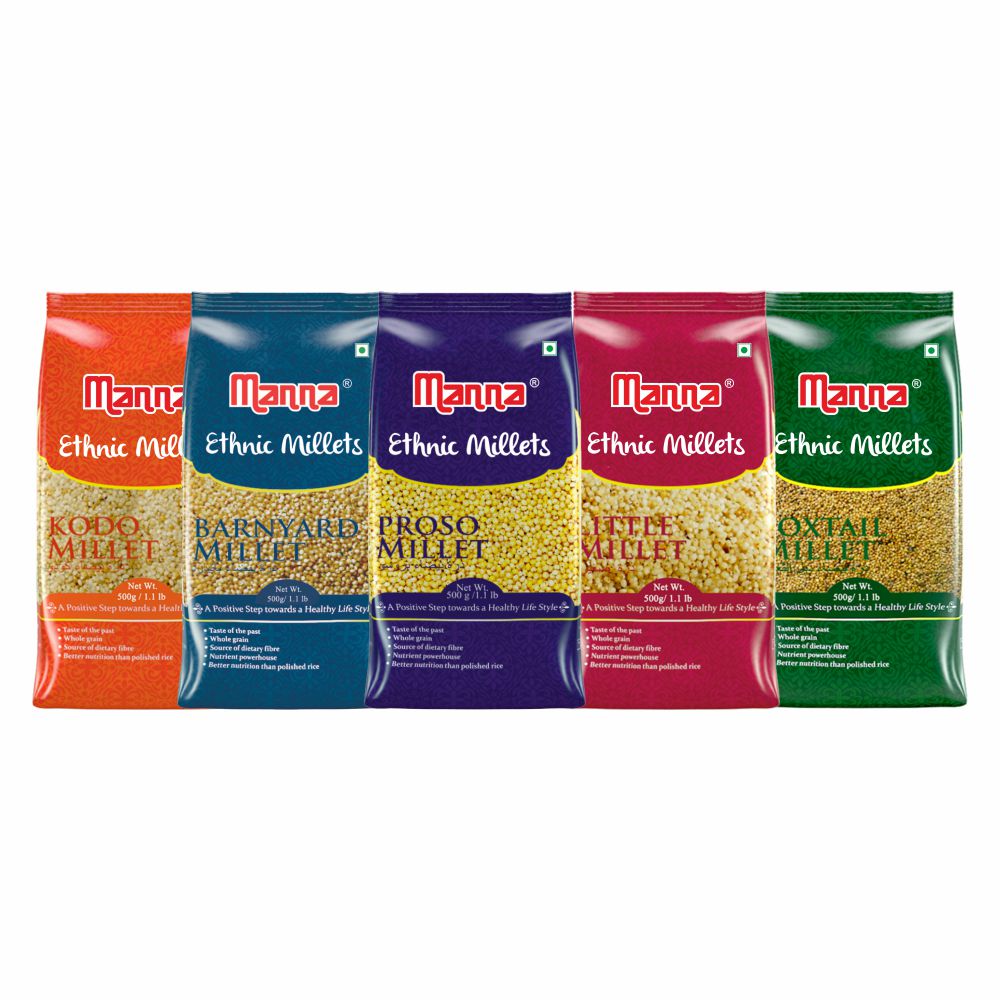 Image 1 of Manna Kodo, Little, Foxtail, Barnyard, Proso Millets Combo