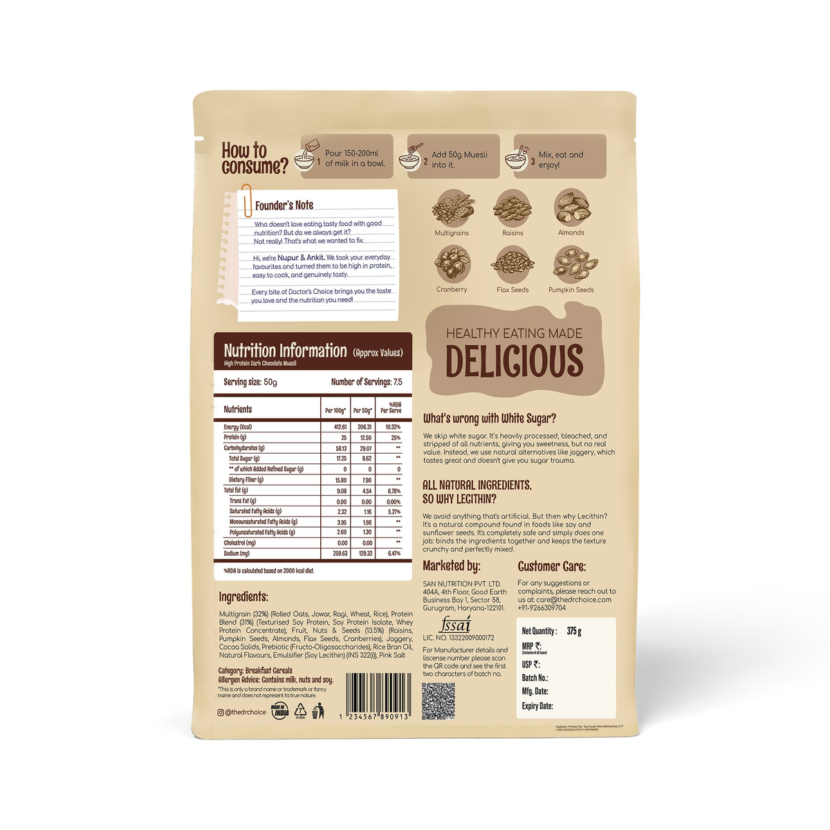 Image 8 of Doctor's Choice Protein Muesli 375 GM