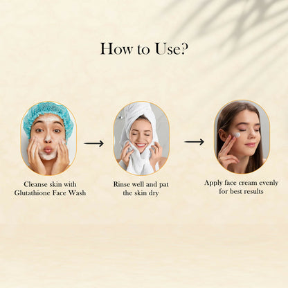 Image 9 of CareVeda Glutathione Skin Care Set of 2 | Face Wash & Cream for Bright, Even-Toned Skin | Anti-Pigmentation, Anti-Dullness & Deep Nourishment | Glow Boost for Men & Women
