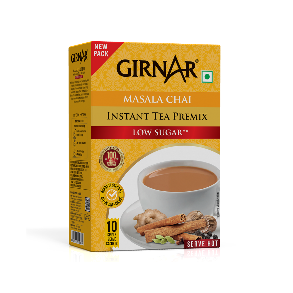 Image 1 of 10 Satchets for the product Girnar Instant Tea Premix With Masala (Low Sugar)
