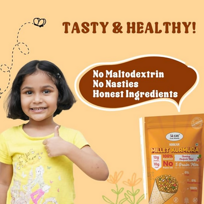 Image 4 of NIHKAN Roasted Ragi Jowar Bajra Kurmura Puffs Mix - Bombay Chatapata Bhel