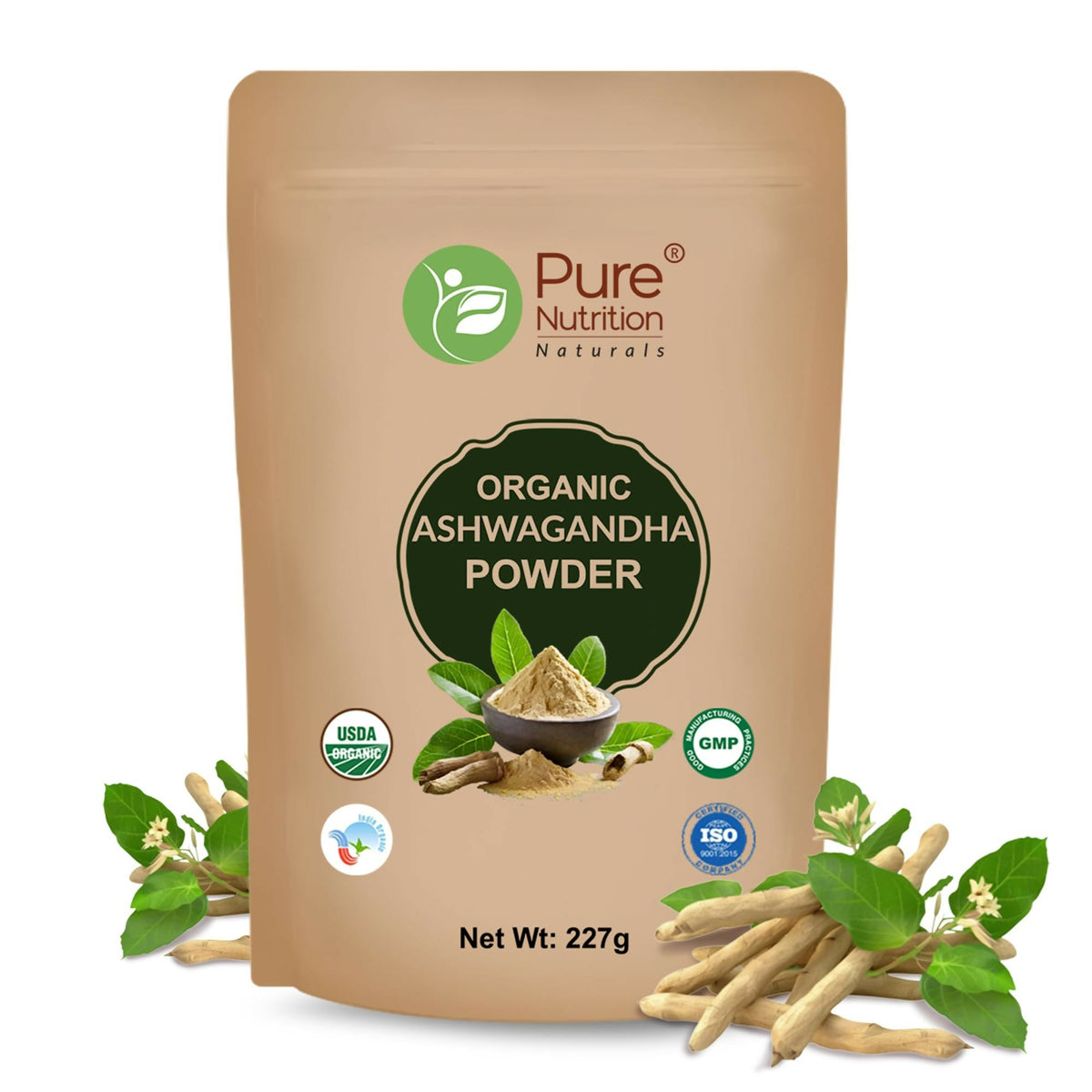 Image 1 of 227 gm / Pack of 1 for the product Pure Nutrition Organic Ashwagandha Root Powder