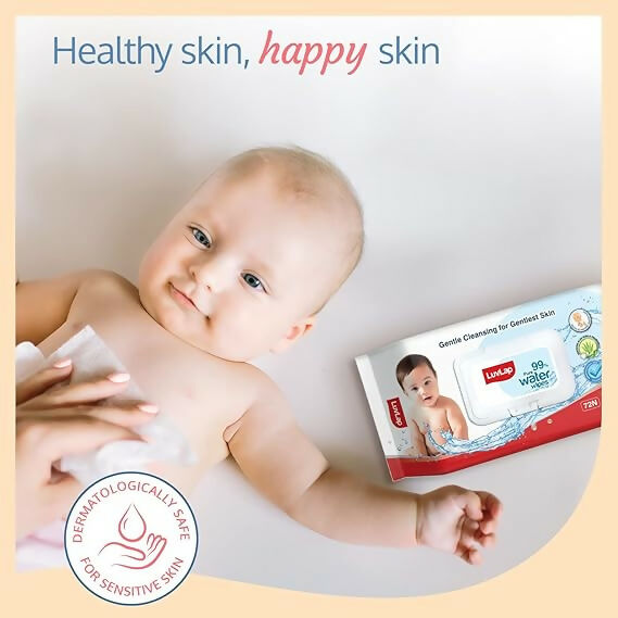 Image 3 of LuvLap Paraben Free 99% Pure Water Nourishing Baby Wipes, with Fliptop Lid