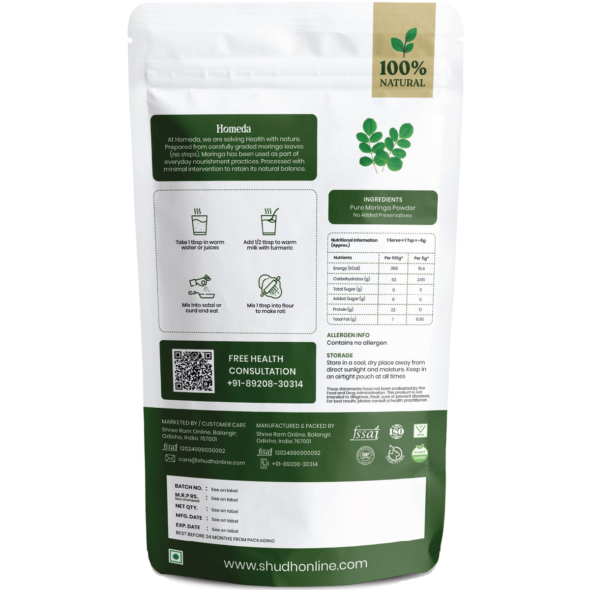 Image 7 of Shudh Online Moringa Leaves Powder