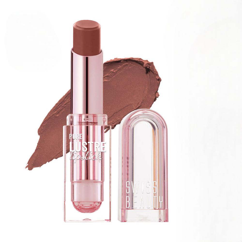 Image 1 of Swiss Beauty High Shine Finish Smooth Glide Pure Lustre Lipstick - 7 Twisted Caramel