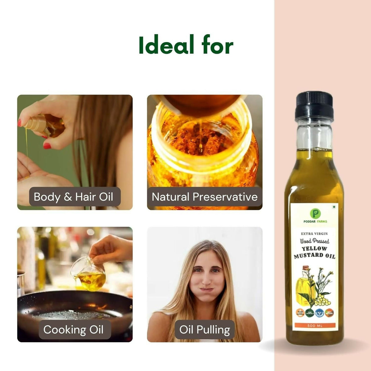 Image 3 of Poddar Farms Wood Pressed Yellow Mustard Oil