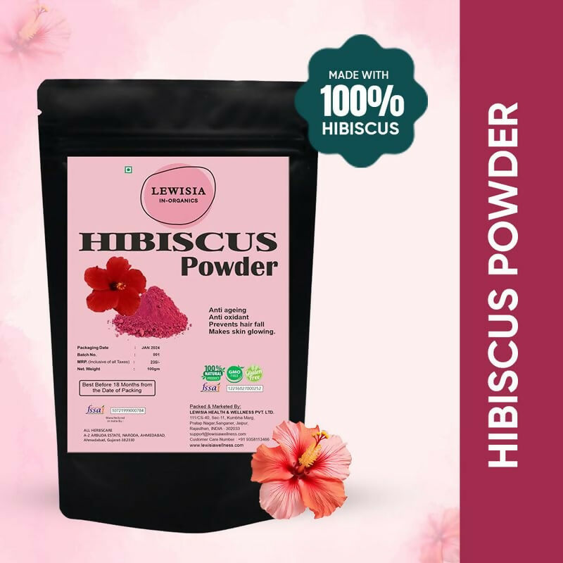 Image 5 of Lewisia In Organics Hibiscus Flower Powder for Face Pack & Hair Mask