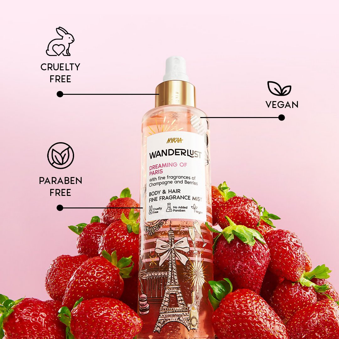 Image 4 of Wanderlust Body & Hair Mist - Dreaming of Paris Long Lasting Perfume, Champagne & Berries