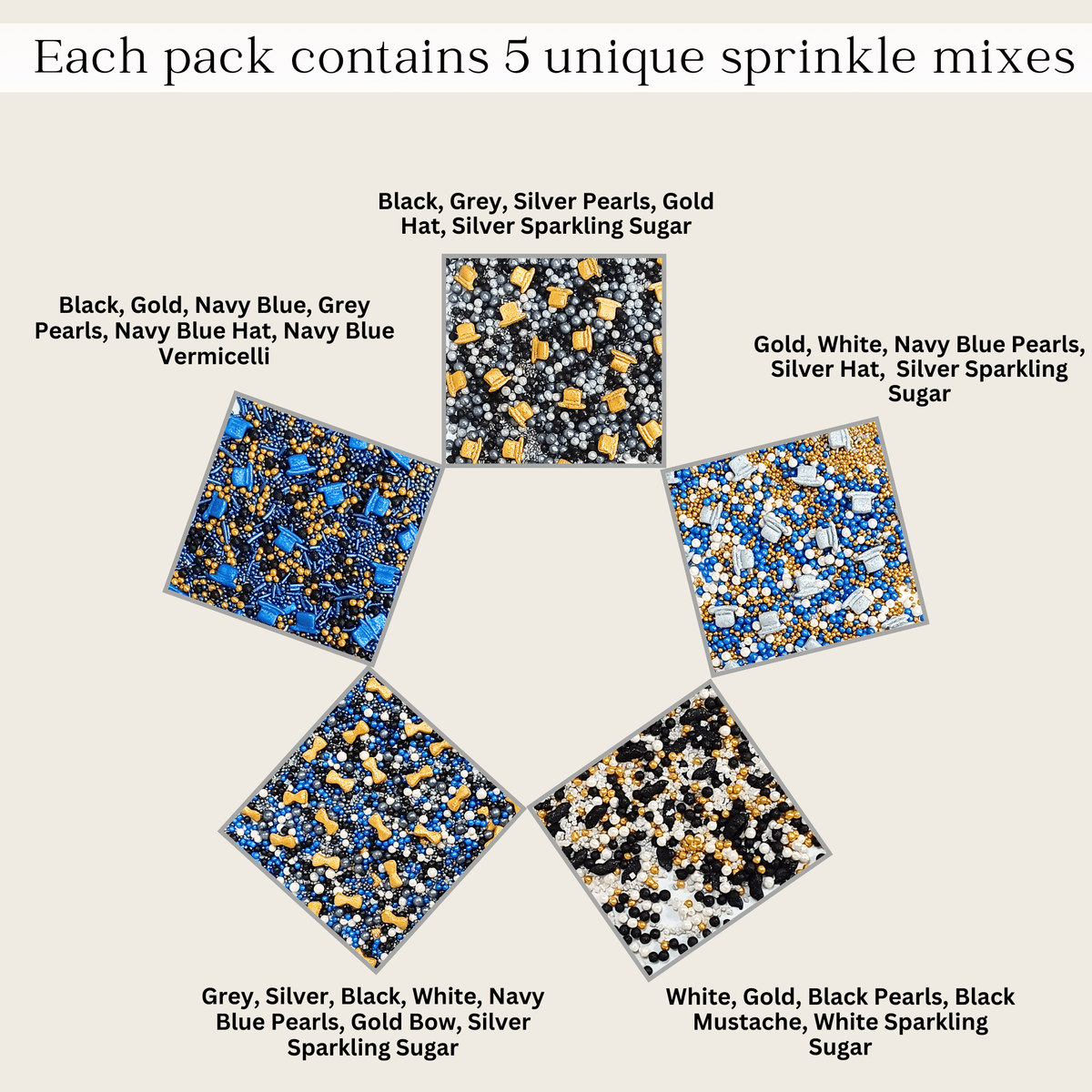 Image 2 of Confect Black, Blue & White | (03) Father's Day Sprinkles