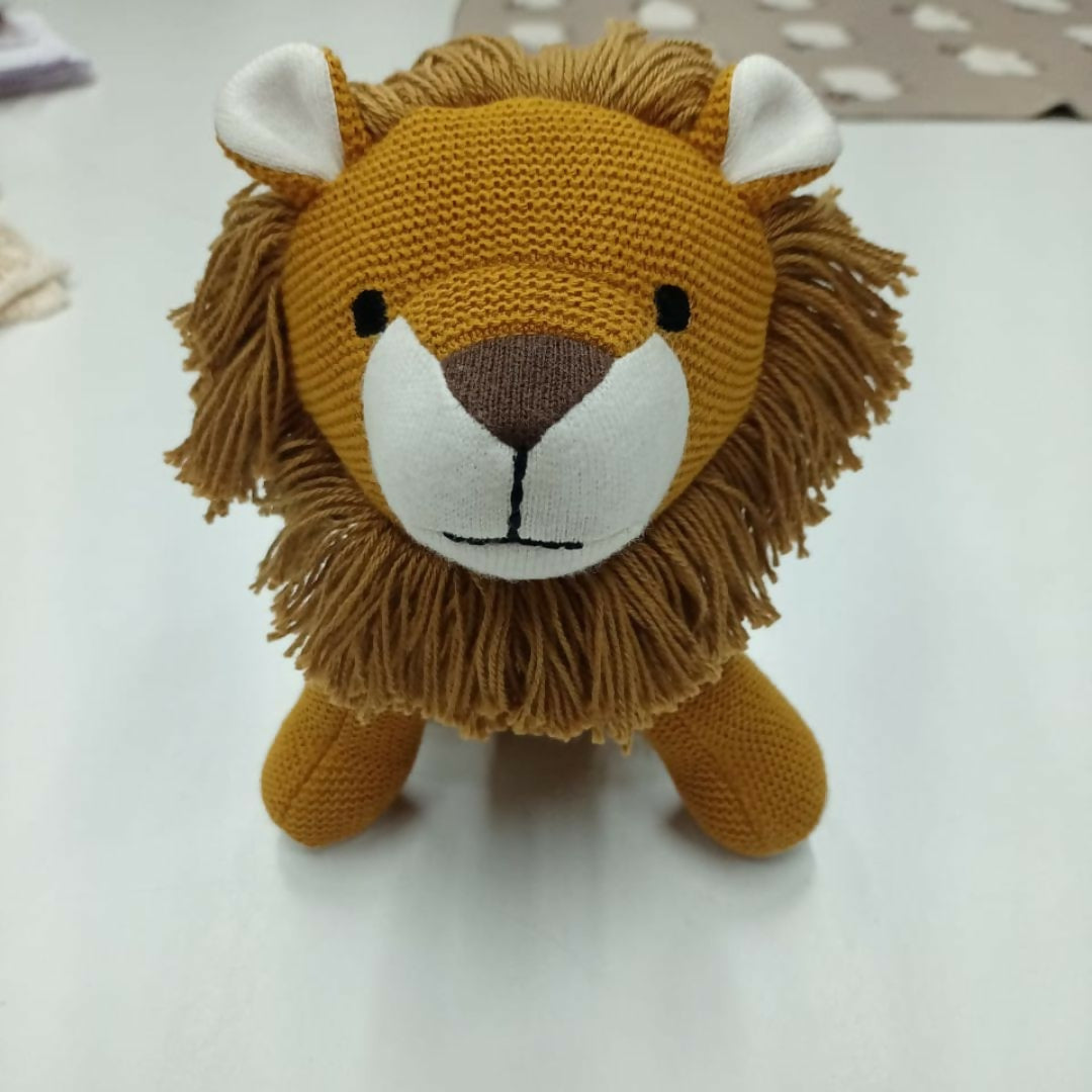 Image 1 of Nesta Toys Lion Plush Toy For Kids – Snuggly Knitted Cotton Soft Toy
