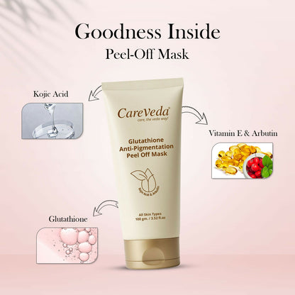 Image 9 of CareVeda Glutathione Skin Care Set of 3 | Face Cream & Face Wash, Peel off Mask for Bright, Even-Toned Skin | Anti-Pigmentation & Glow Boost | For Men & Women