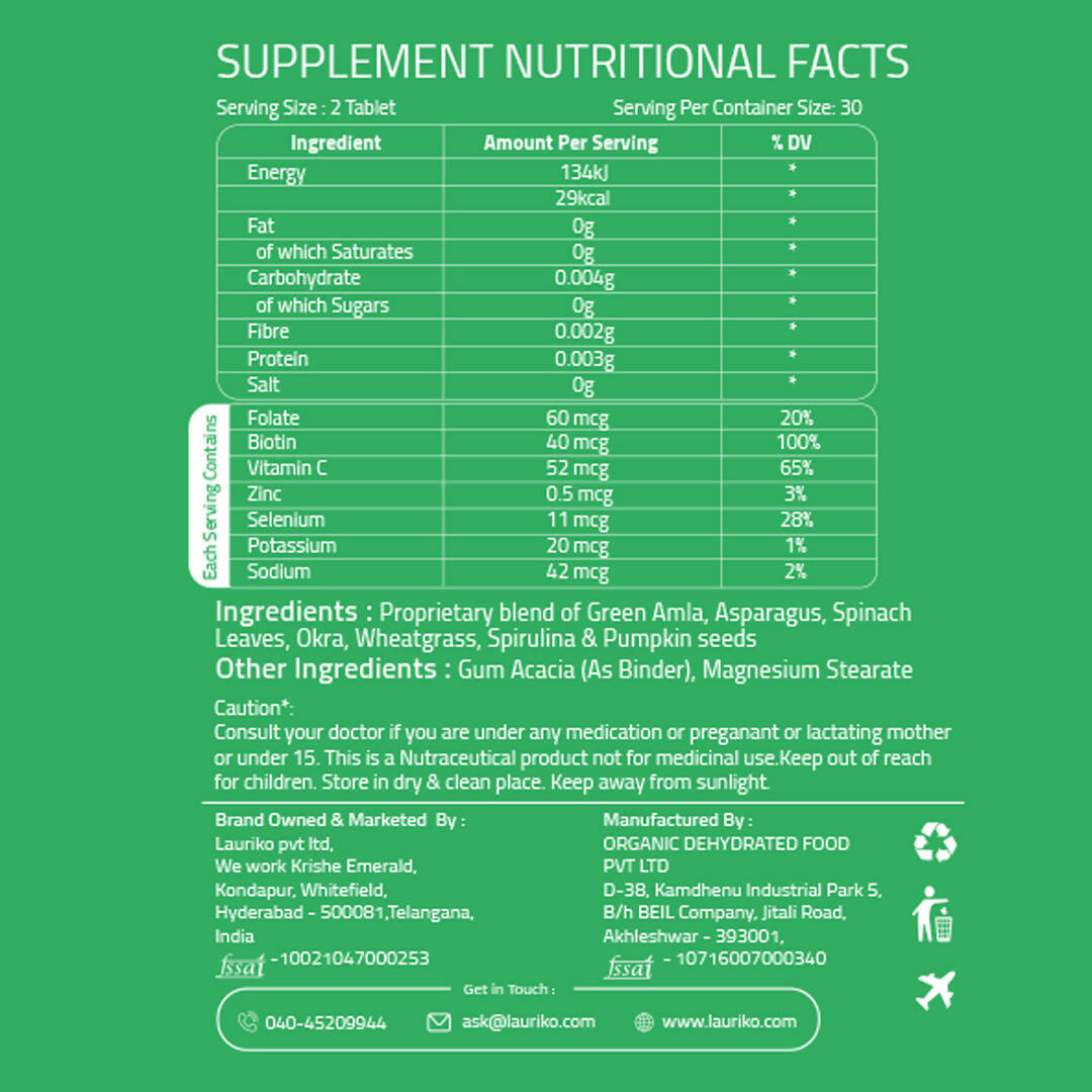 Image 10 of Laurik Plant Based Collagen Type 1 & 3 Tablets For Men And Women | Collagen Tablets For Skin Radiance And Elasticity