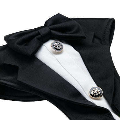 Image 2 of Waggety Tuxedo Dog Harness - Stylish Black & White Design, Adjustable Fit, Durable Fabric, Elegant Pet Harness for Dogs