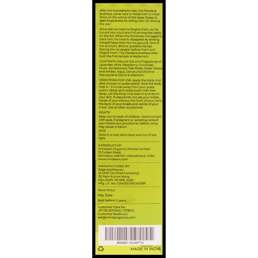 Image 2 of Vrinda Kedar Body Mist Spray