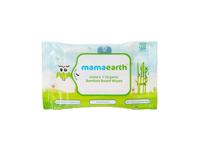 Image 1 of Pack of 1 / 15 Wipes for the product Mamaearth India's 1st Organic Bamboo Based Wipes