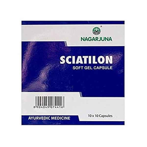 Image 1 of 100 caps for the product Nagarjuna Ayurveda Sciatilon Soft Gel Capsules