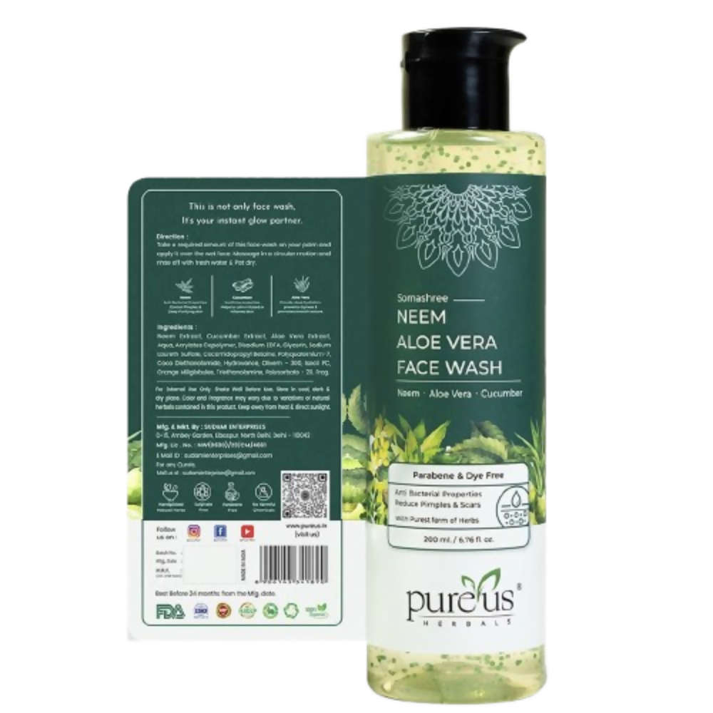 Image 2 of Pureus Herbals Somashree Neem Aloe Vera Face Wash