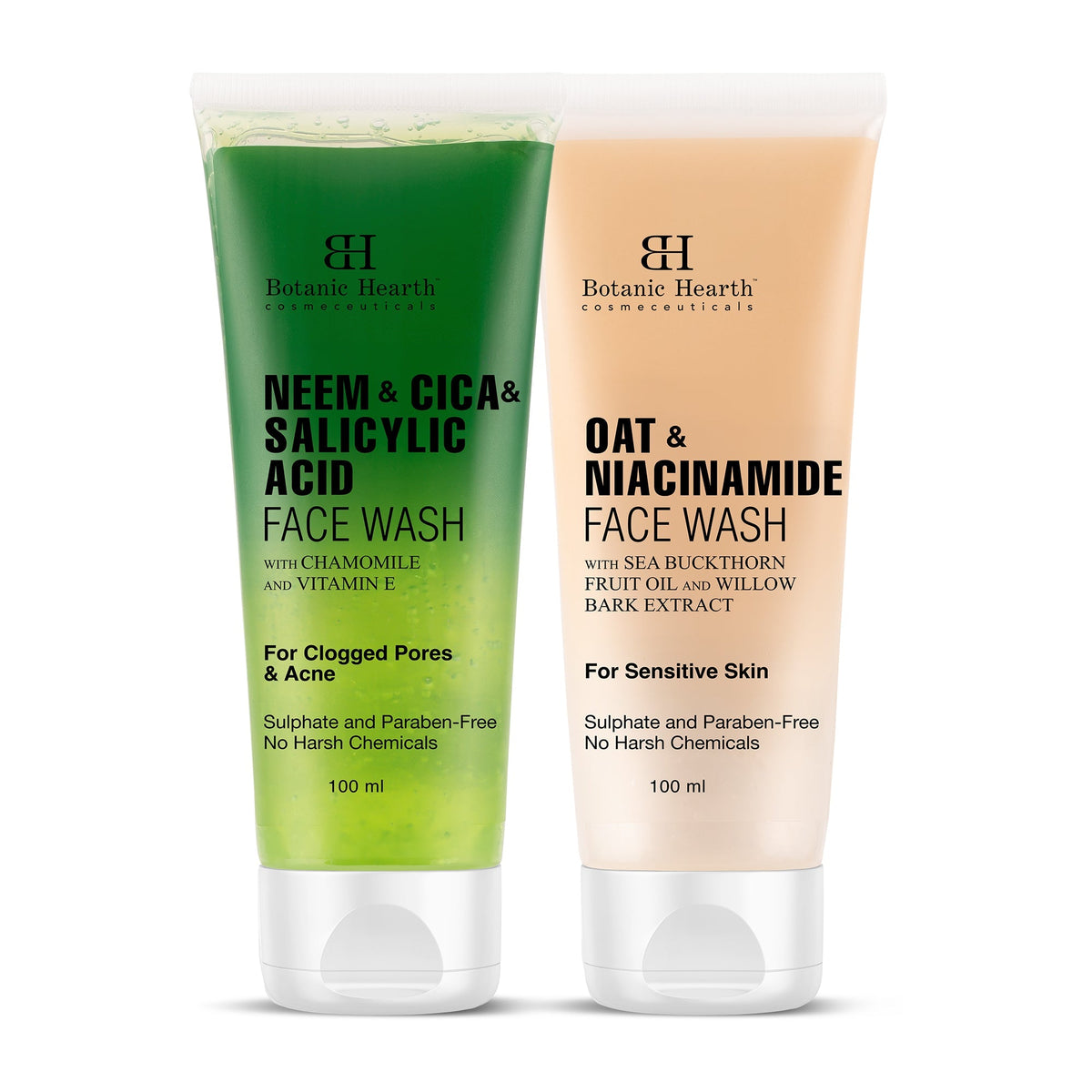 Image 6 of combo for the product Botanic Hearth Neem, Cica & Salicylic Acid Face Wash with Oat & Niacinamide Face Wash