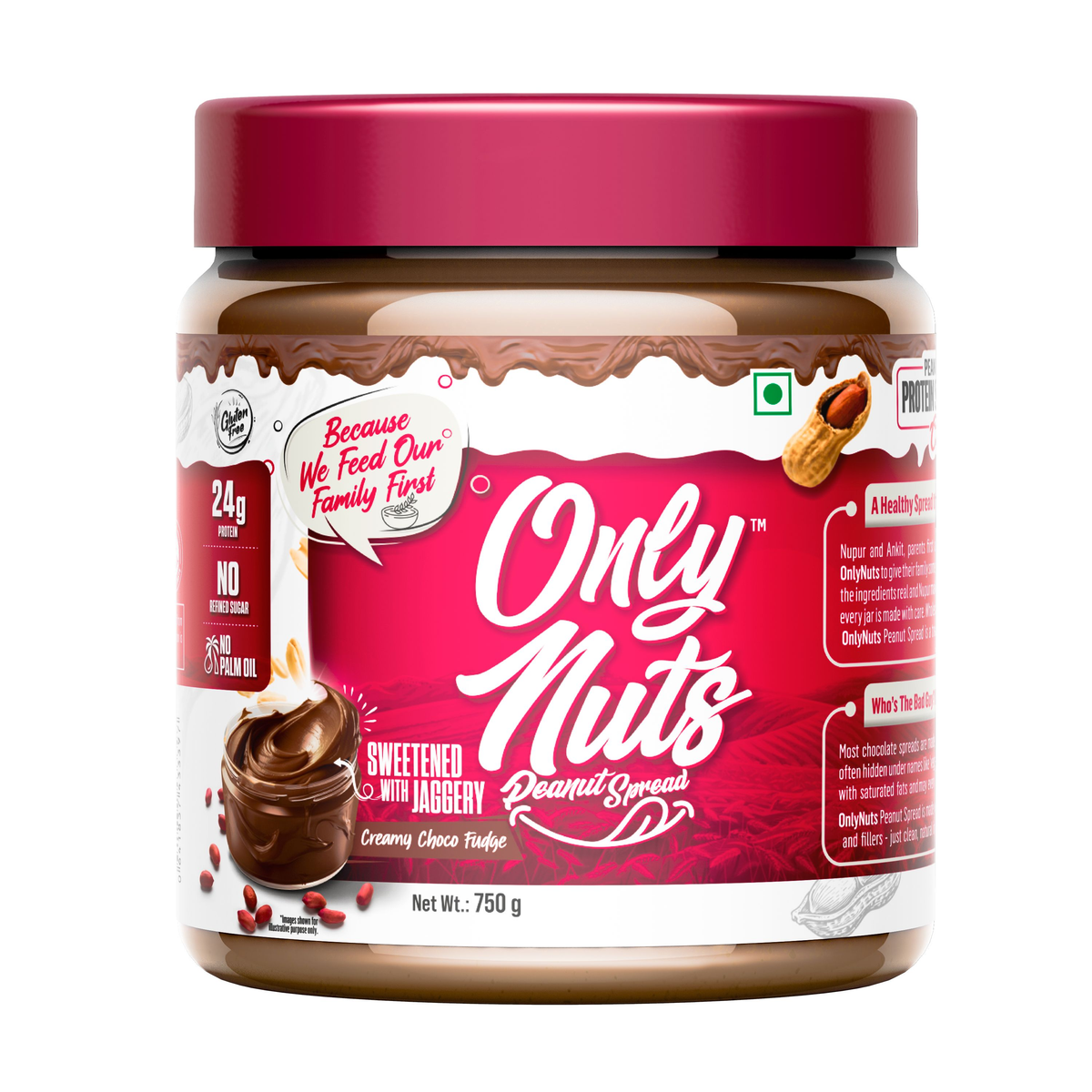 Image 1 of Doctor's Choice ONLY NUTS - Peanut Spread Creamy Choco Fudge