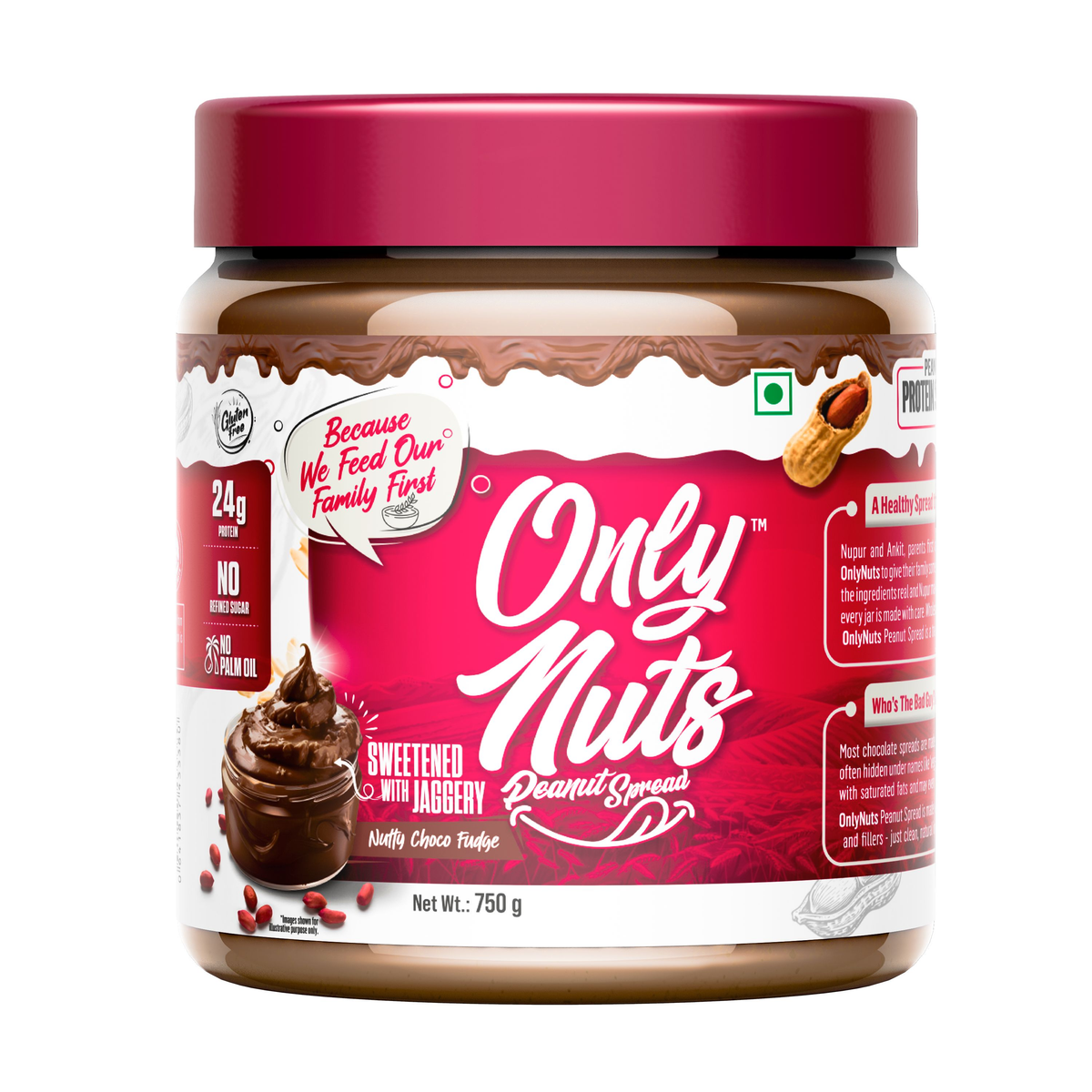Image 1 of Doctor's Choice ONLY NUTS - Peanut Spread Nutty Choco Fudge