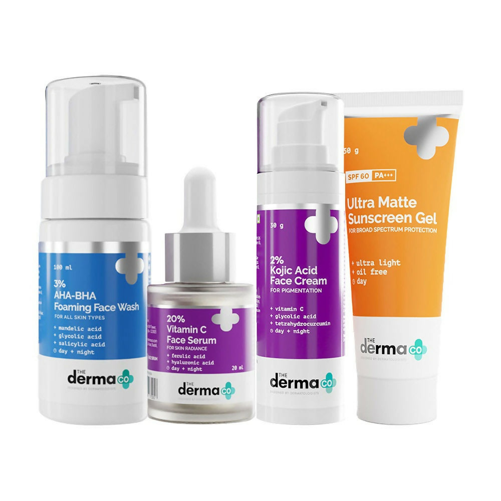 Image 1 of combo for the product The Derma Co I-Beauty CSMS (Cleanser, Serum, Moisturizer, Sunscreen) For Pigmentation Combo