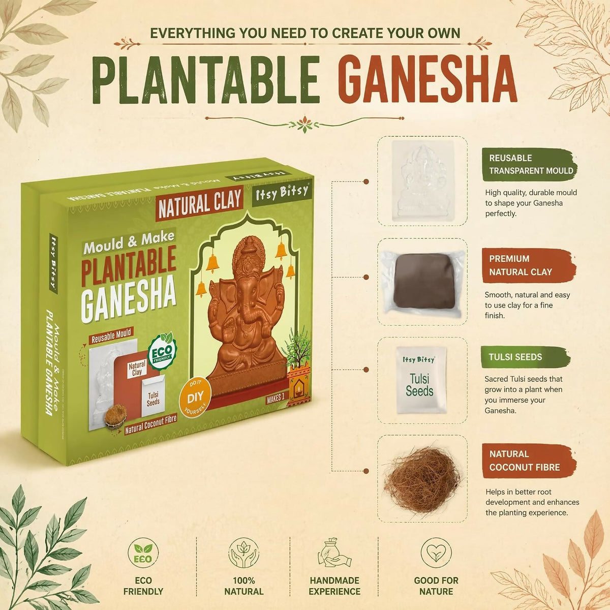 Image 7 of Little Birdie DIY Mould & Make Plantable Ganesha Eco-Friendly Kit