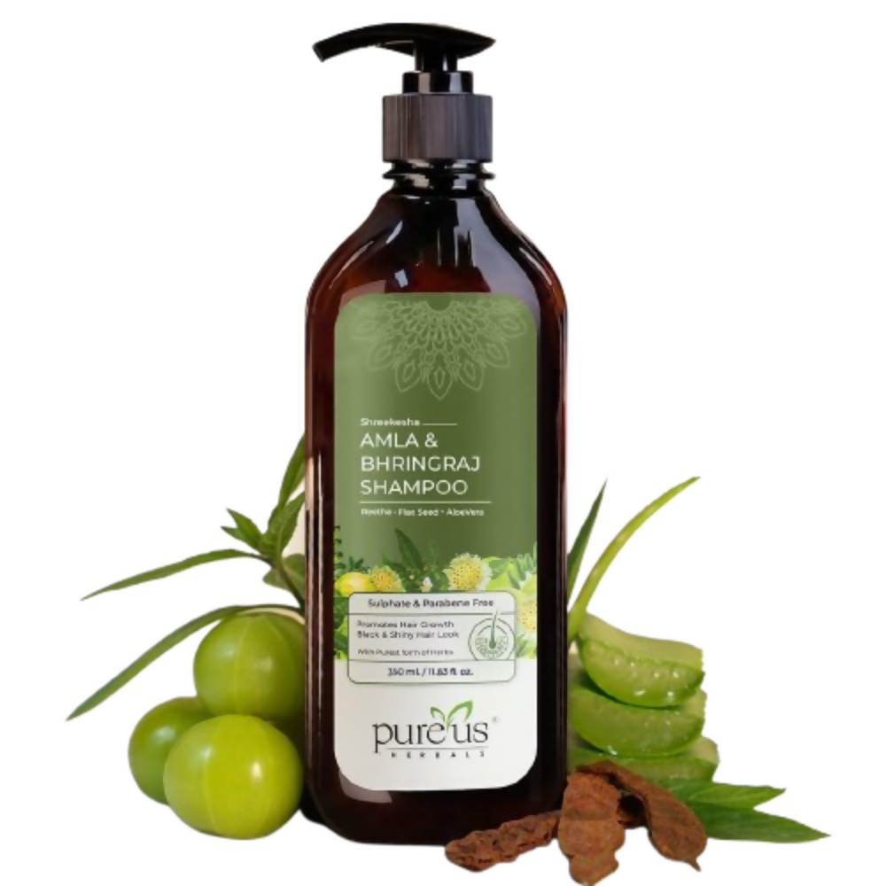 Image 1 of 350 ml / Pack of 1 for the product Pureus Herbals Amla & Bhringraj Herbal Shampoo