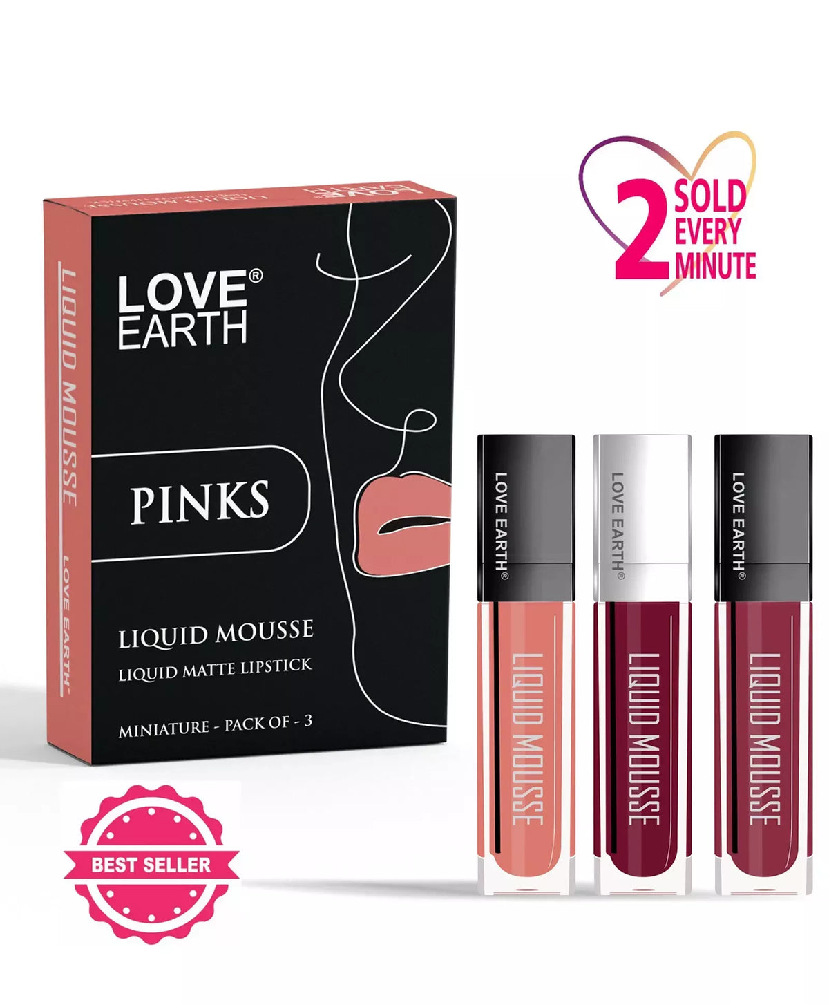 Image 4 of Love Earth Liquid Mousse Matte Lipstick Light Pinks
