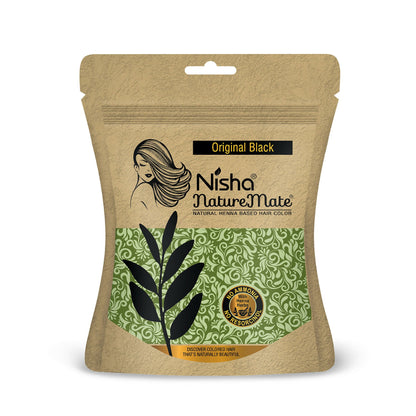 Image 1 of 45 gm for the product Nisha Hair Colour for Women-Natural Black|100% Pure Henna-Based Powder